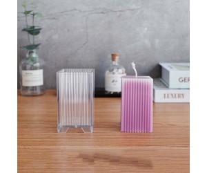 Çizgili Dikdörtgen Mika Mum Kalıbı 8.5x5cm