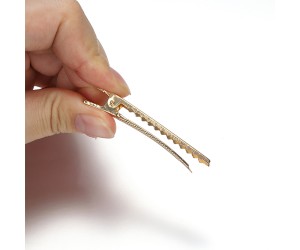 Dikdörtgen Toka Klipsi 6.5cm Gold 5 adet