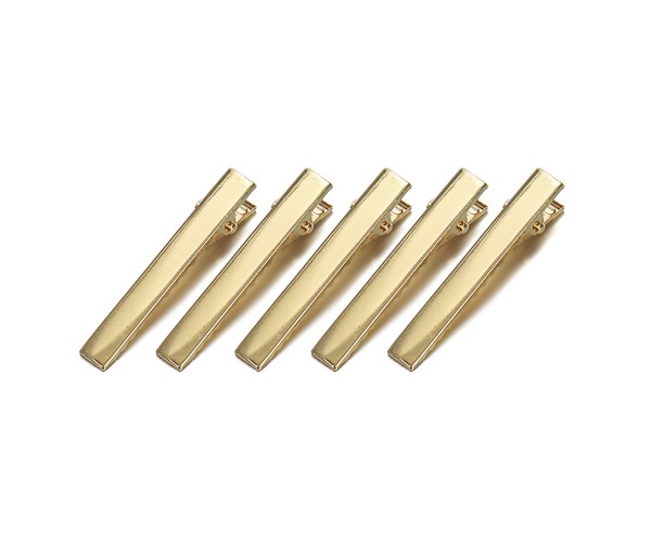 Dikdörtgen Toka Klipsi 6.5cm Gold 5 adet