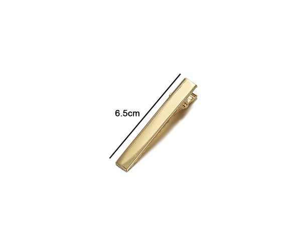 Dikdörtgen Toka Klipsi 6.5cm Gold 5 adet