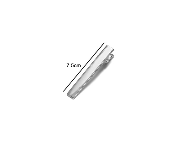 Dikdörtgen Toka Klipsi 7.5cm Gümüş 5 adet