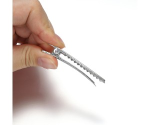 Dikdörtgen Toka Klipsi 7.5cm Gümüş 5 adet