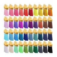 Epoksi Mini Deri Anahtarlık Küpe Püskül - Karışık 100 Adet