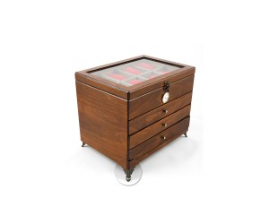 Epoksi Tepsi   Ahşap Kutu Metal Ayak Gold 3 Adet