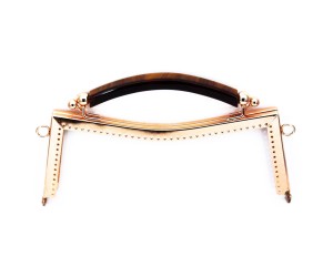 Metal Çanta Sapı Ahşap Desenli 21cm - Rose Metal Çanta Sapı Ahşap Desenli 21cm - Rose