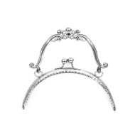 Metal Çanta Sapı Çiçek Detaylı 15cm - Gümüş