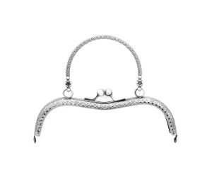 Metal Çanta Sapı Dalgalı Kulplu 18cm - Gümüş