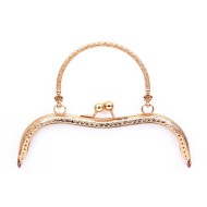 Metal Çanta Sapı Dalgalı Kulplu 18cm - Rose