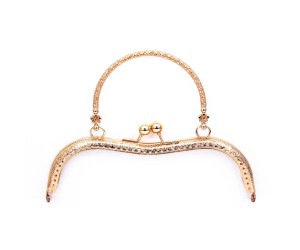 Metal Çanta Sapı Dalgalı Kulplu 18cm - Rose