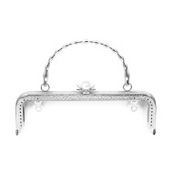 Metal Çanta Sapı İnci Detaylı 20cm - Gümüş