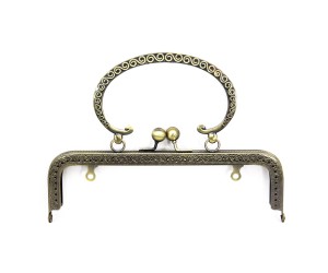 Metal Çanta Sapı Oval Kulplu 21cm - Antik Yeşil