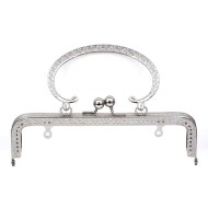 Metal Çanta Sapı Oval Kulplu 21cm - Gümüş