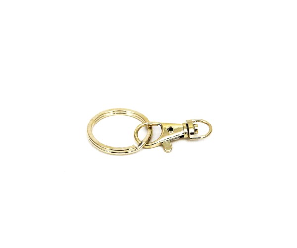Çanta ve Anahtarlık Klipsi Büyük Halkalı Set Gold 15x38x3mm