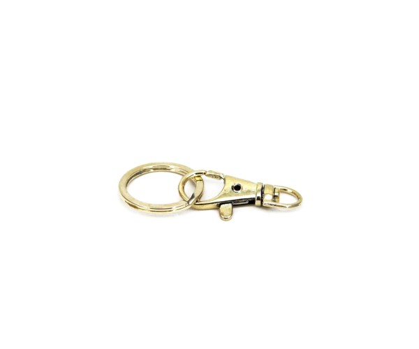 Çanta ve Anahtarlık Klipsi Küçük Halkalı Set Gold 15x38x3mm