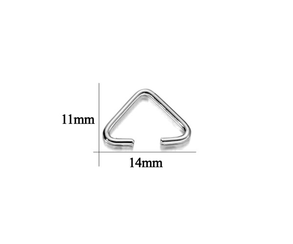 Takı Üçgen Bağlantı Aparatı 11x14mm Gümüş 25 Adet