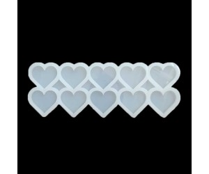 Epoksi Çoklu Kalp 10 lu Magnet Anahtarlık Silikon Kalıbı EM62 Epoksi Çoklu Kalp 10 lu Magnet Anahtarlık Silikon Kalıbı EM62