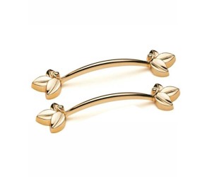 Epoksi Metal Yaprak Modern Tepsi Kulp - Gold