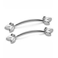 Epoksi Metal Yaprak Modern Tepsi Kulp - Nikel