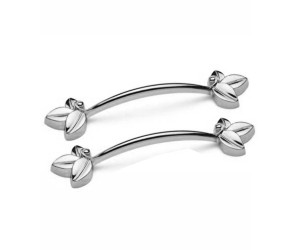 Epoksi Metal Yaprak Modern Tepsi Kulp - Nikel