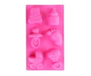 Bebek Duşu Ayakları Meme Ucu Ayı Kalıp Kek Silikon Kalıbı GT108