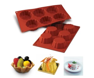 Dalgalı 6 lı Çörek Kek Çikolata Silikon Kalıbı GT117 Dalgalı 6 lı Çörek Kek Çikolata Silikon Kalıbı GT117