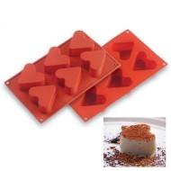 Kalp 6 lı Pasta Kek   Çikolata Silikon Kalıbı GT123