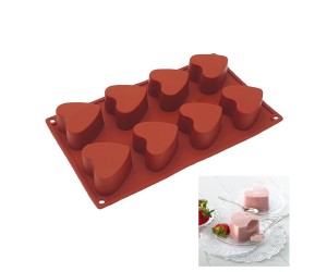 Kalp 8 li Pasta Kek Çikolata Silikon Kalıbı GT122 Kalp 8 li Pasta Kek Çikolata Silikon Kalıbı GT122