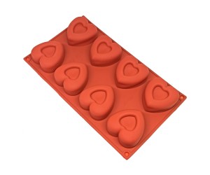 Kalp 8 li Dolgulu Pasta Kek Çikolata Silikon Kalıbı GT124 Kalp 8 li Dolgulu Pasta Kek Çikolata Silikon Kalıbı GT124