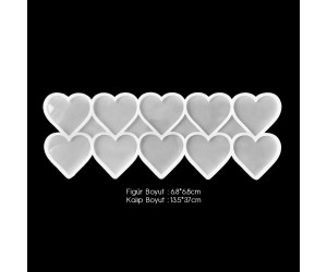 Epoksi Çoklu Kalp Magnet Silikon Kalıbı EM119 Epoksi Çoklu Kalp Magnet Silikon Kalıbı EM119