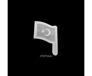 Epoksi Türk Bayrağı Kolye   Anahtarlık Silikon Kalıbı EM143