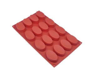 Oval 16 lı Çörek Kek   Çikolata Silikon Kalıbı GT118