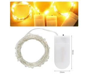 Epoksi Peri Led Tel Şerit Led Dekoratif Aydınlatma Saat Pilli Beyaz 2 Metre