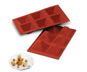 Piramit 6 lı Pasta Kek Çikolata Silikon Kalıbı GT125 Piramit 6 lı Pasta Kek Çikolata Silikon Kalıbı GT125