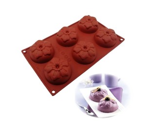 Piyop Çiçek 6 lı Çörek Kek Çikolata Silikon Kalıbı GT112 Piyop Çiçek 6 lı Çörek Kek Çikolata Silikon Kalıbı GT112