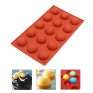 Yarım Küre 15 li Pasta Kek   Çikolata Silikon Kalıbı GT128