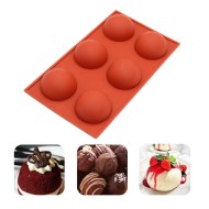 Yarım Küre 6 lı Pasta Kek   Çikolata Silikon Kalıbı GT127