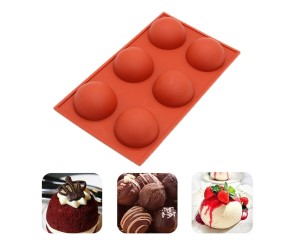 Yarım Küre 6 lı Pasta Kek   Çikolata Silikon Kalıbı GT127