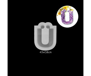 Epoksi Tekli Harf Silikon Kalıbı Popüler Font - Ü