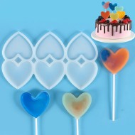 Çoklu Kalp Lolipop Şekerleme Çikolata   Pasta Silikon Kalıbı GT1496
