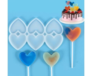 Çoklu Kalp Lolipop Şekerleme Çikolata   Pasta Silikon Kalıbı GT1496