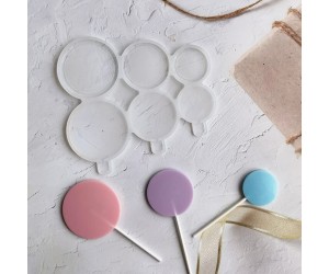 Çoklu Küçük Daire Lolipop Şekerleme Çikolata   Pasta Silikon Kalıbı GT1493
