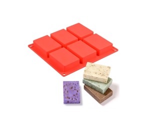 Dikdörtgen 6 lı Pasta Kek   Sabun Silikon Kalıbı GT363