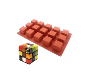 Kare Küp 15 li Pasta Kek   Çikolata Silikon Kalıbı GT938