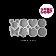 Epoksi Çoklu Şekiller Magnet   Anahtarlık Silikon Kalıbı EM197