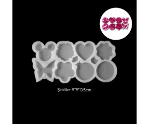 Epoksi Çoklu Şekiller Magnet Anahtarlık Silikon Kalıbı EM197 Epoksi Çoklu Şekiller Magnet Anahtarlık Silikon Kalıbı EM197