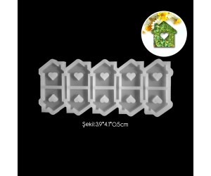 Epoksi Çoklu Kalpli Ev Anahtarlık Silikon Kalıbı EM198 Epoksi Çoklu Kalpli Ev Anahtarlık Silikon Kalıbı EM198