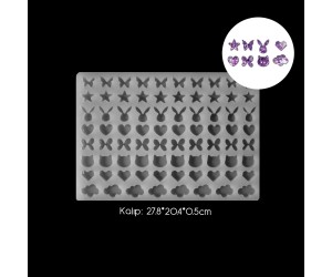 Epoksi Çoklu Mini Figürler Kolye   Anahtarlık Silikon Kalıbı EM201