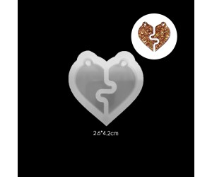 Epoksi Sevgili Kalp Kolye   Anahtarlık Silikon Kalıbı EM214