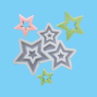 Üçlü Yıldız Lolipop Şekerleme Çikolata   Pasta Silikon Kalıbı GT1500