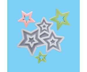 Üçlü Yıldız Lolipop Şekerleme Çikolata   Pasta Silikon Kalıbı GT1500